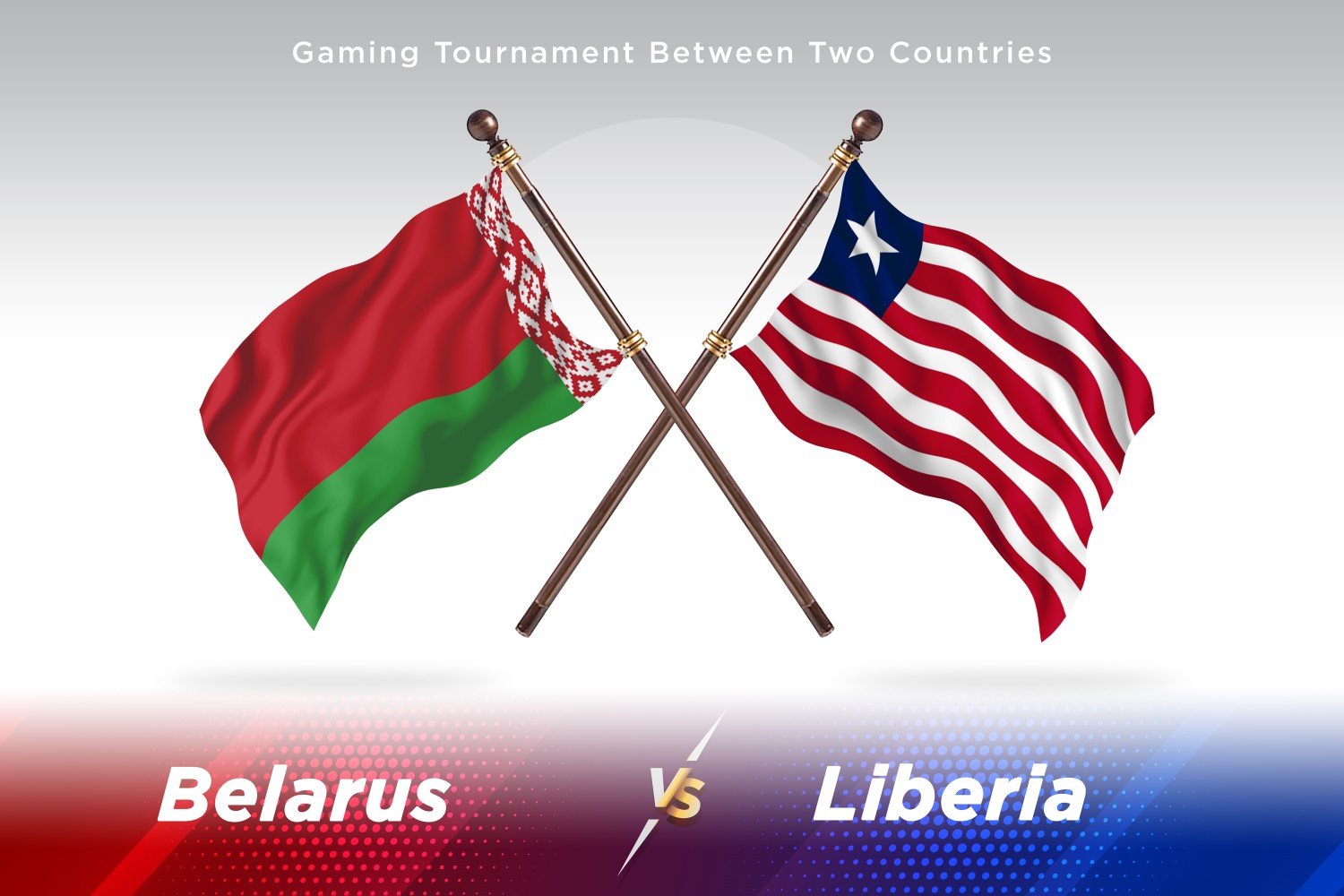 Belarus versus Liberia Two Flags