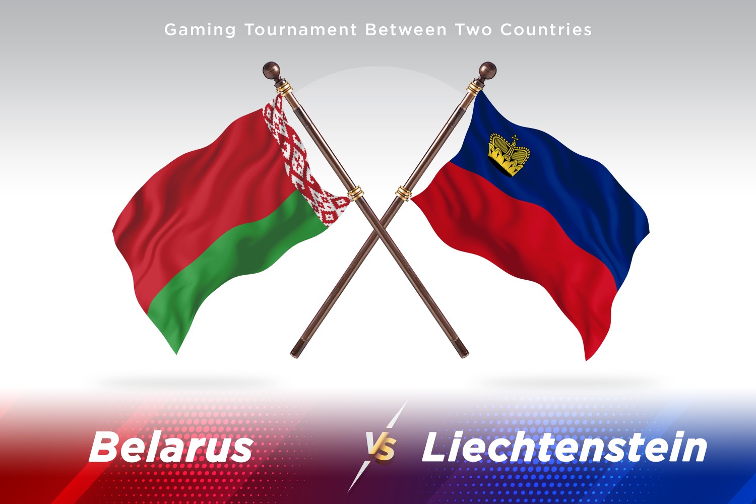 Belarus versus Liechtenstein Two Flags