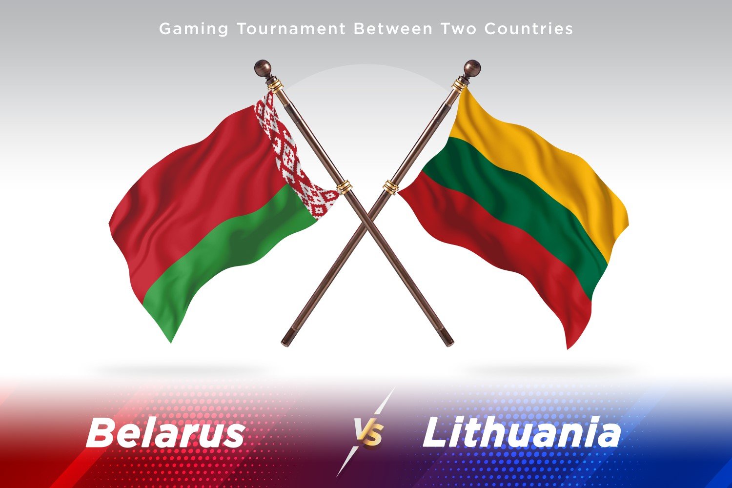 Belarus versus Lithuania Two Flags