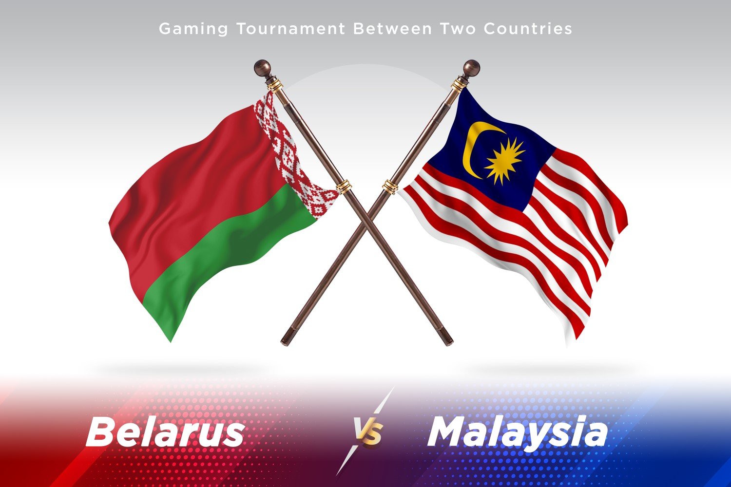 Belarus versus Malaysia Two Flags