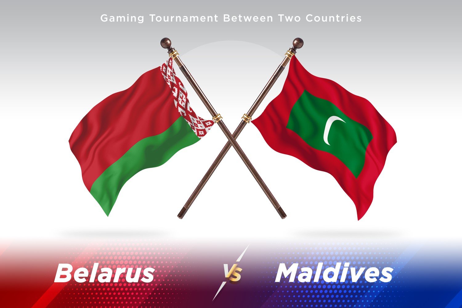 Belarus versus Maldives Two Flags