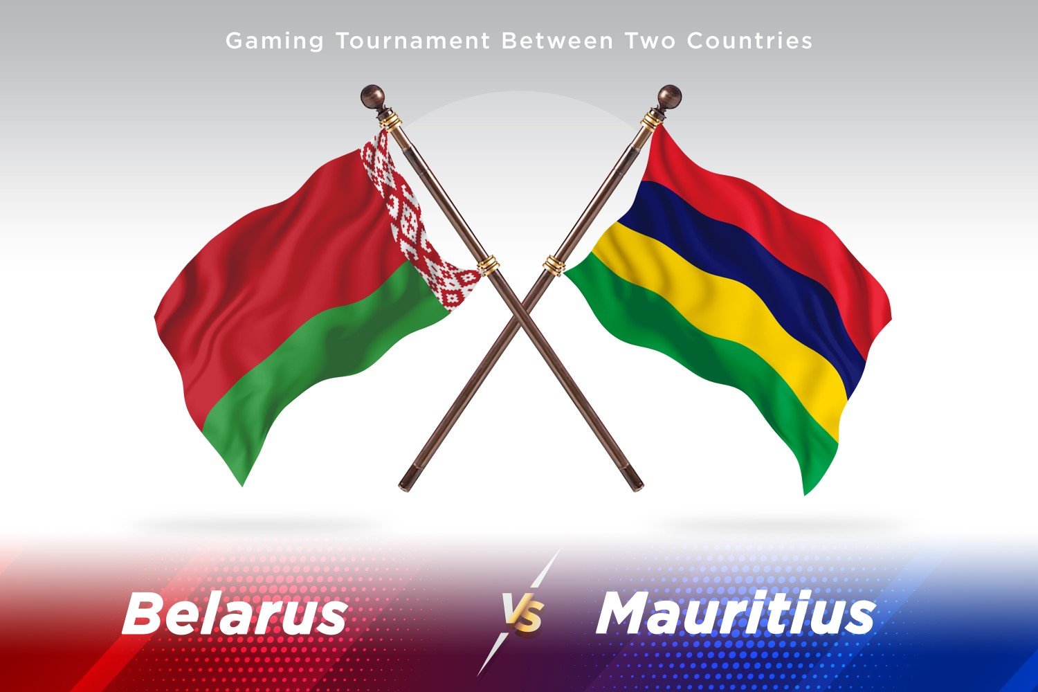 Belarus versus Mauritius Two Flags