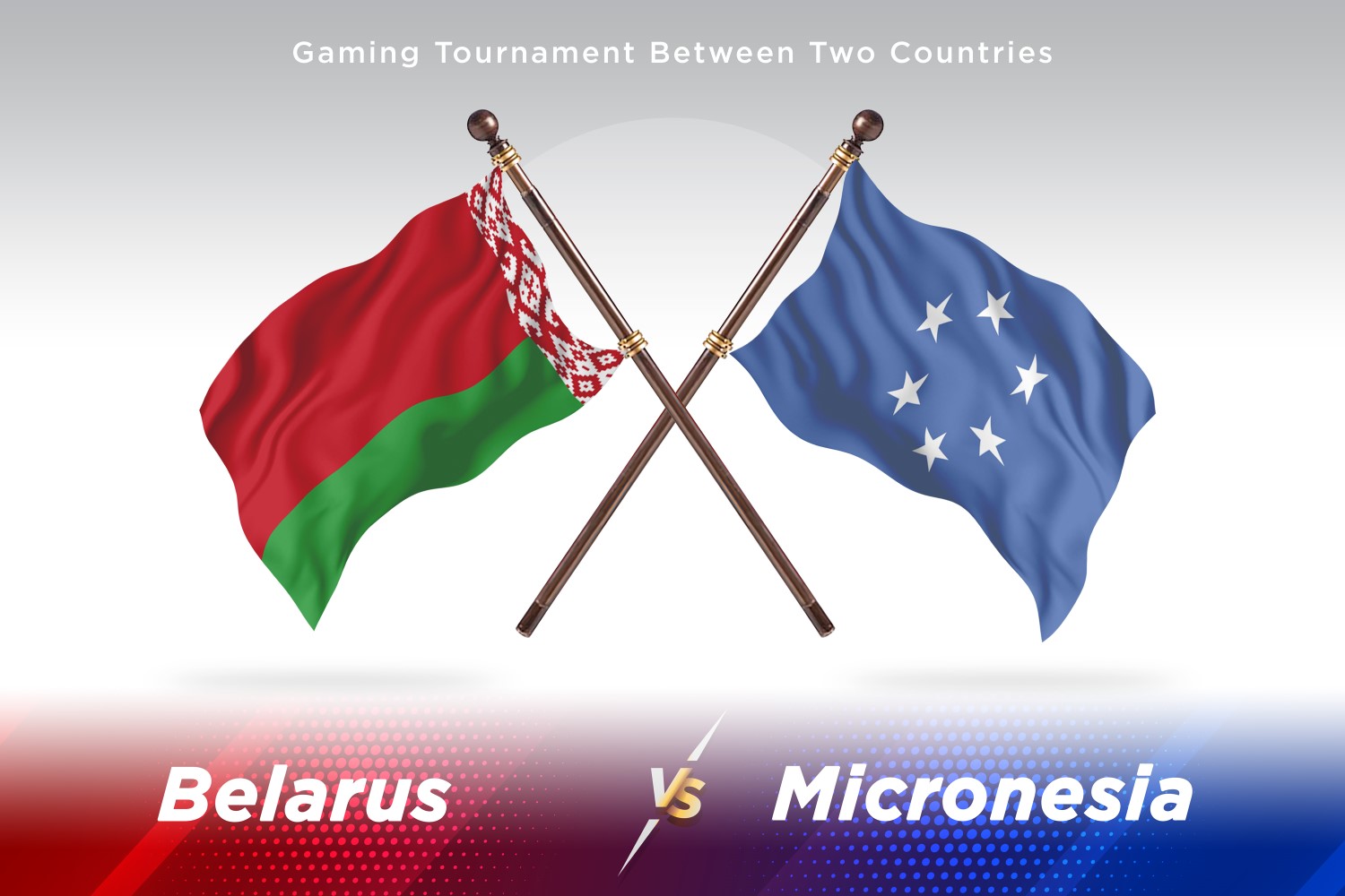 Belarus versus Micronesia Two Flags