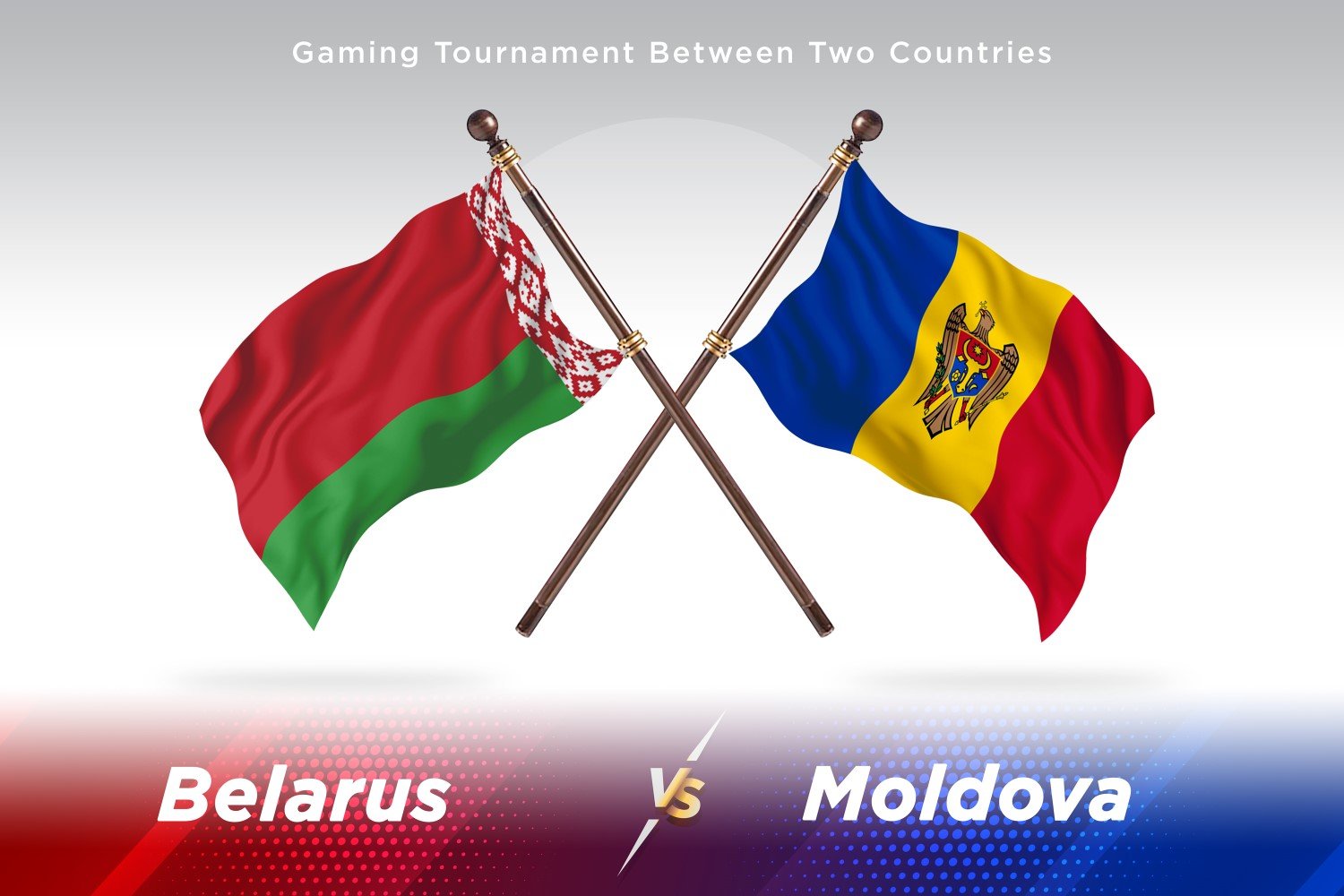 Belarus versus Moldova Two Flags