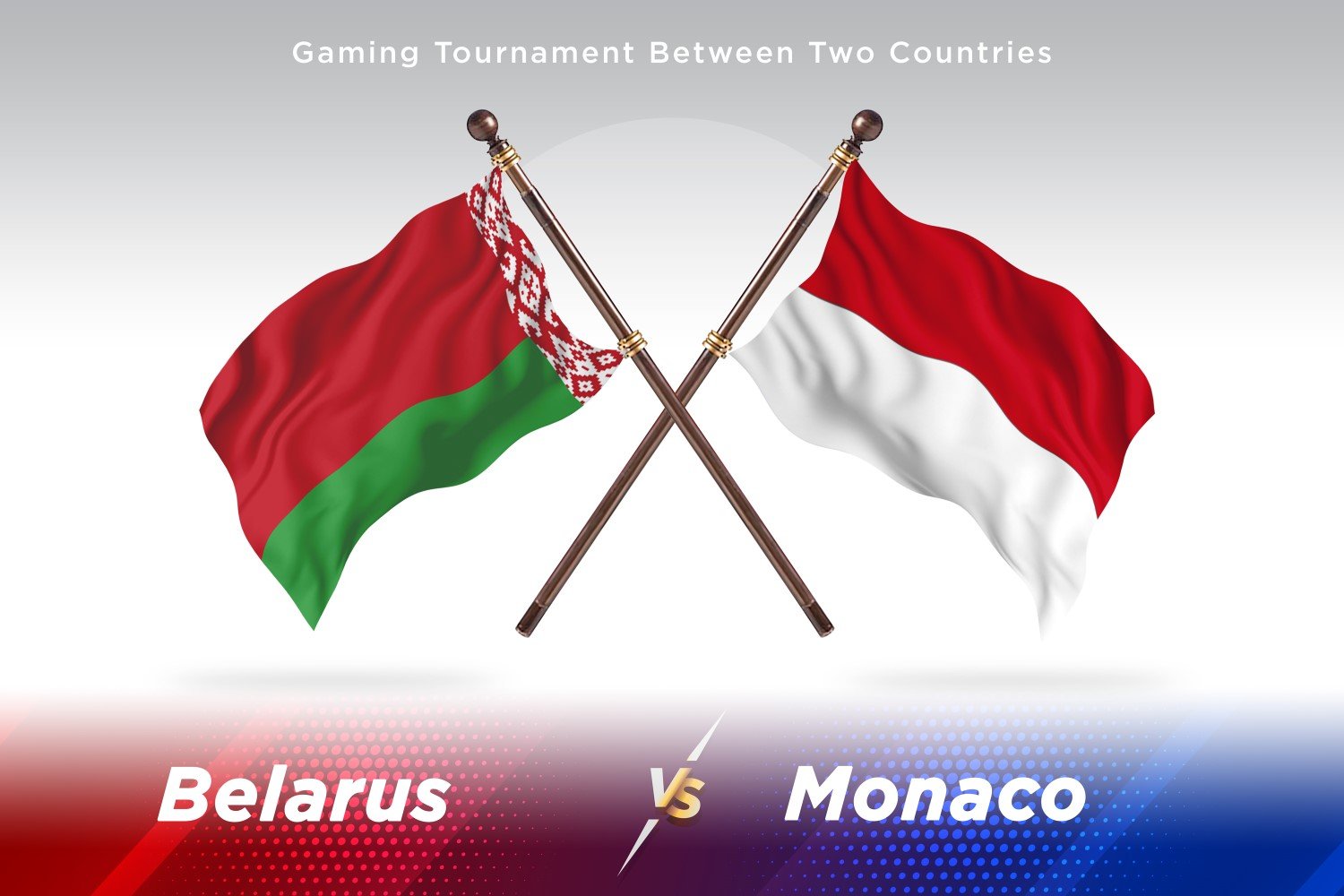 Belarus versus Monaco Two Flags