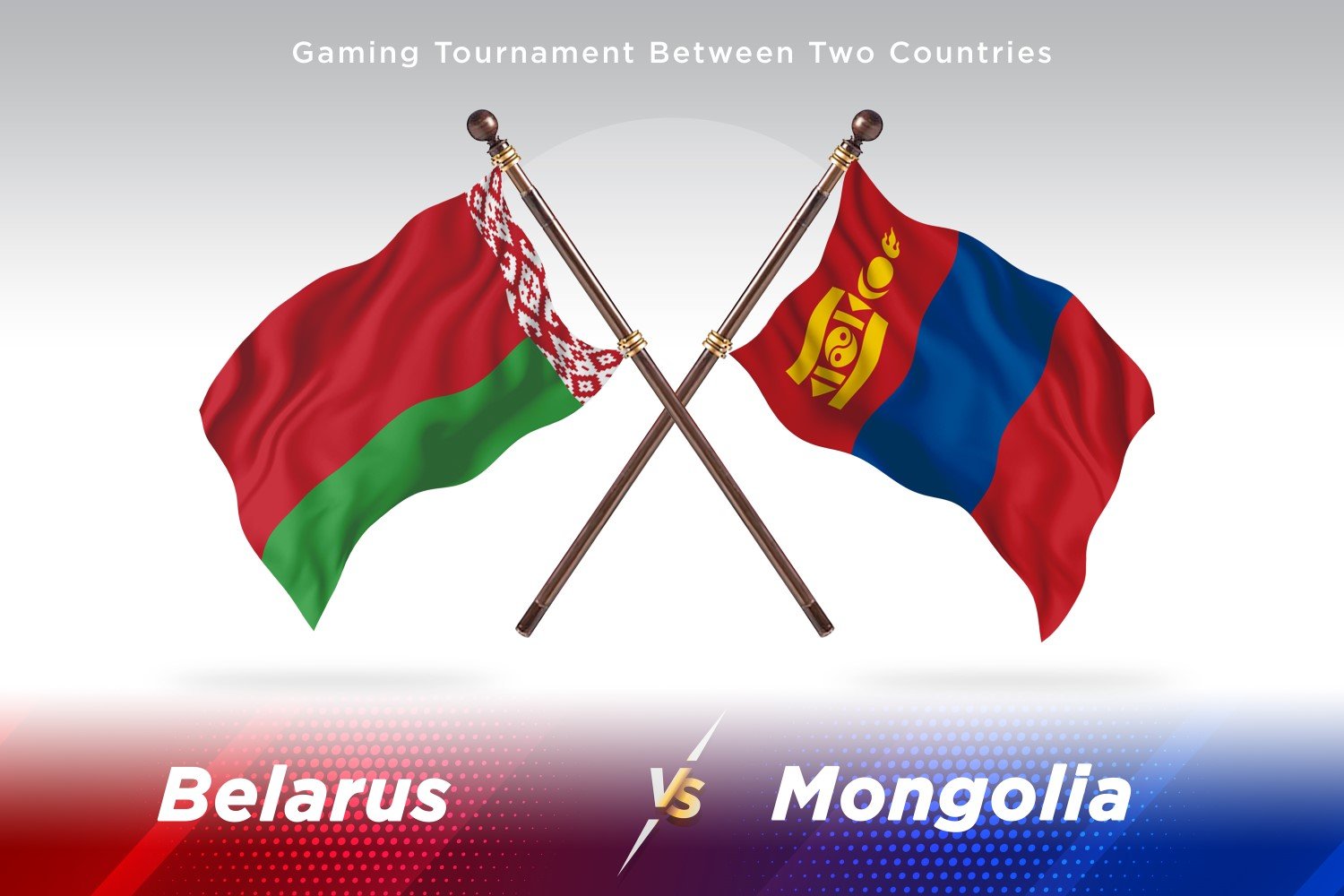 Belarus versus Mongolia Two Flags