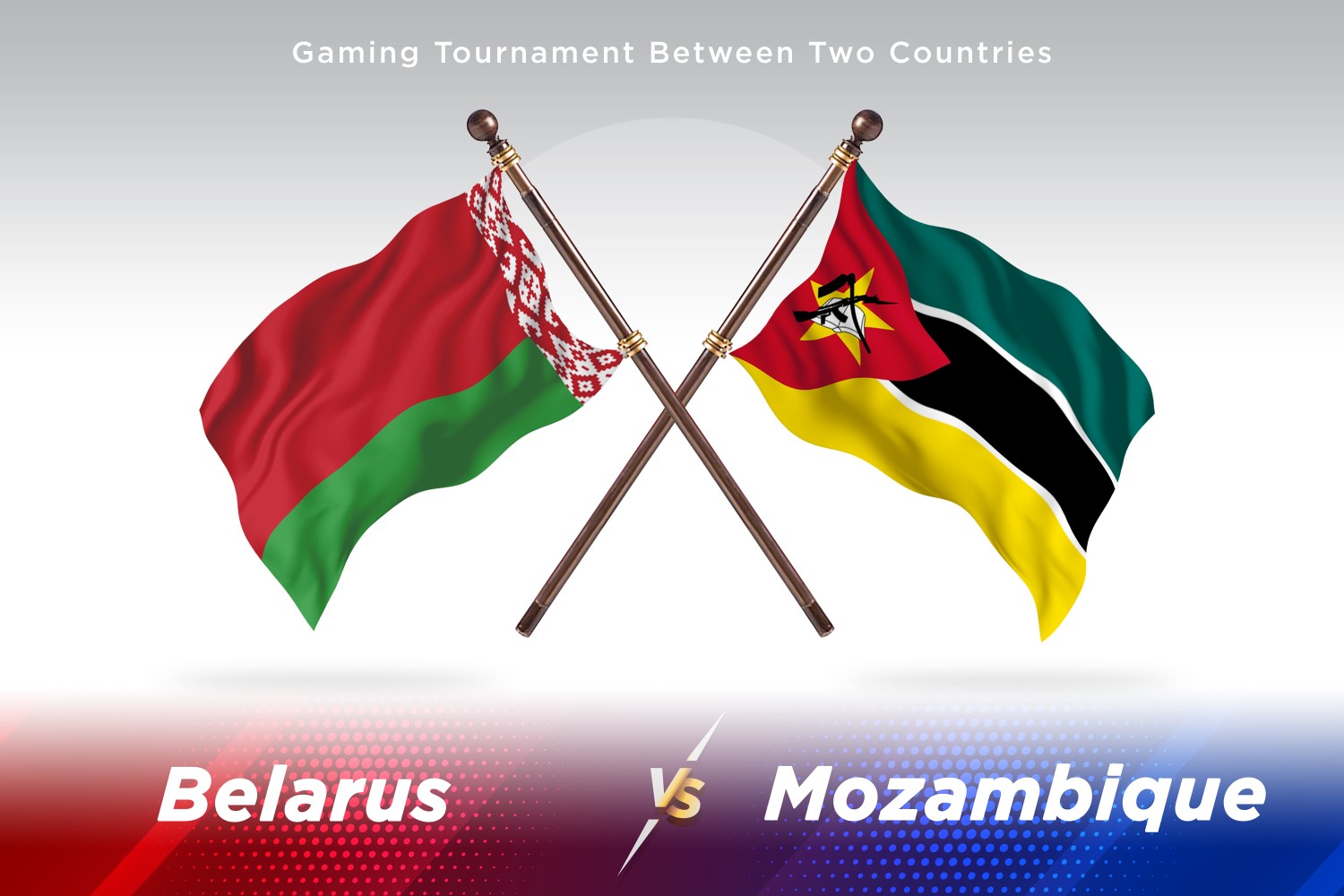 Belarus versus Mozambique Two Flags