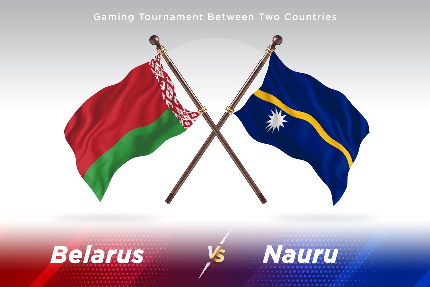 Belarus versus Nauru Two Flags