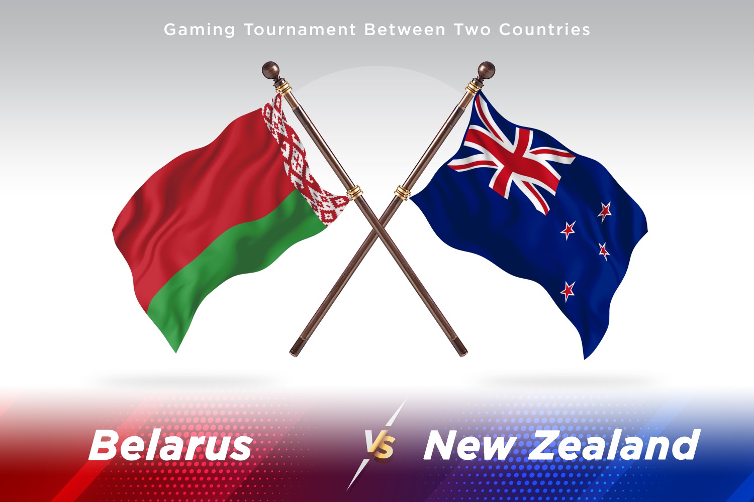 Belarus versus new Zealand Two Flags