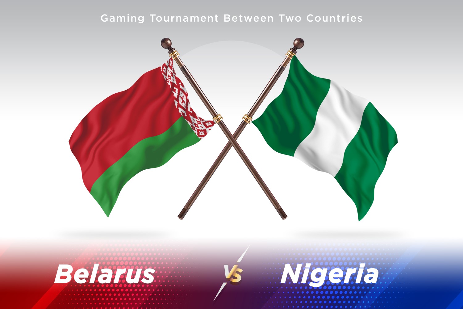 Belarus versus Nigeria Two Flags