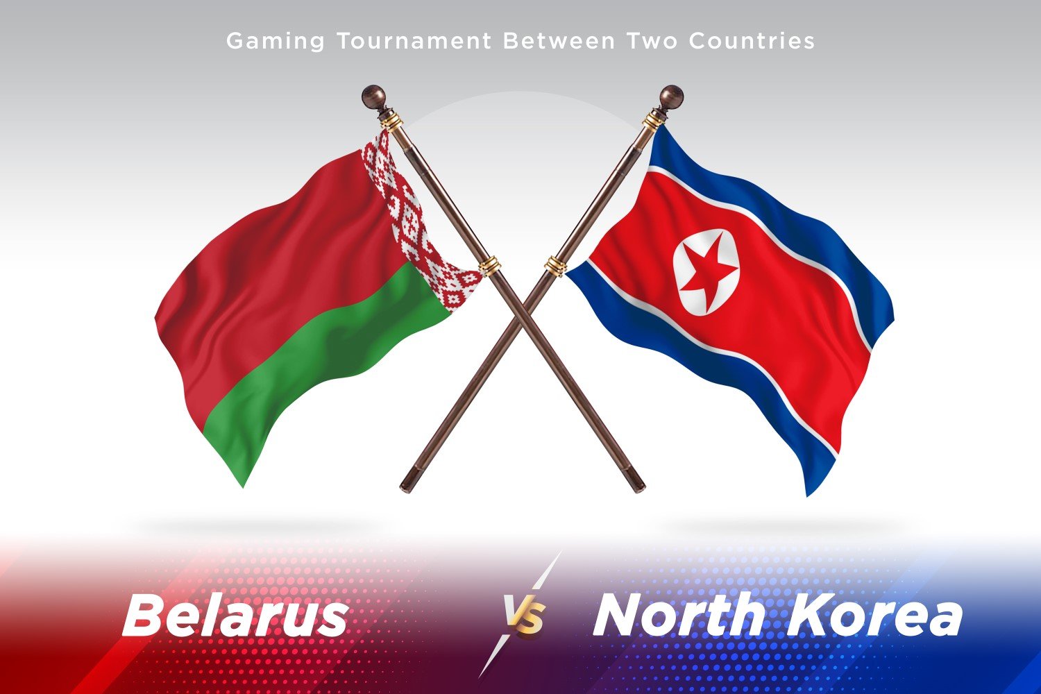 Belarus versus north Korea Two Flags