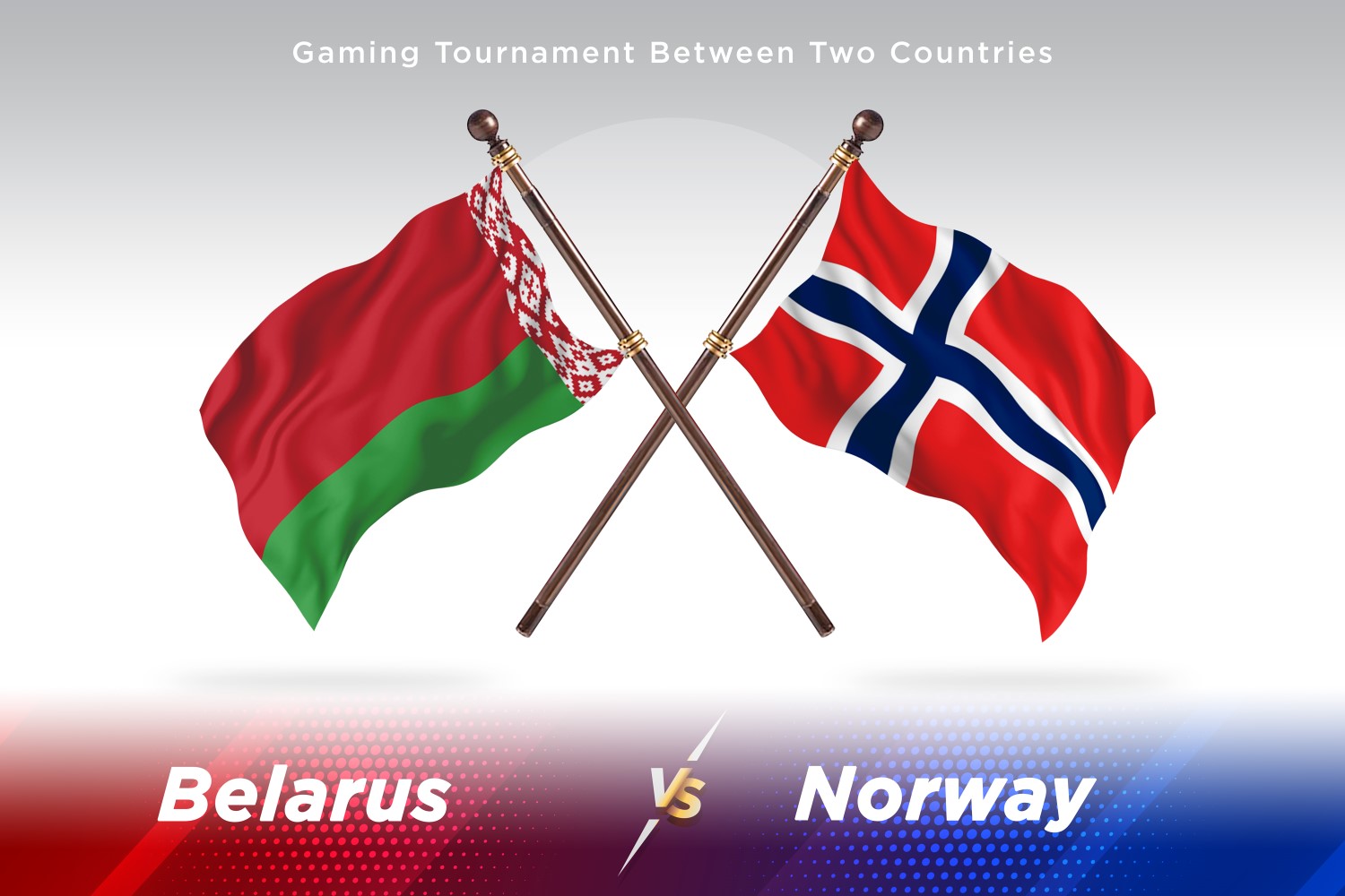 Belarus versus Norway Two Flags