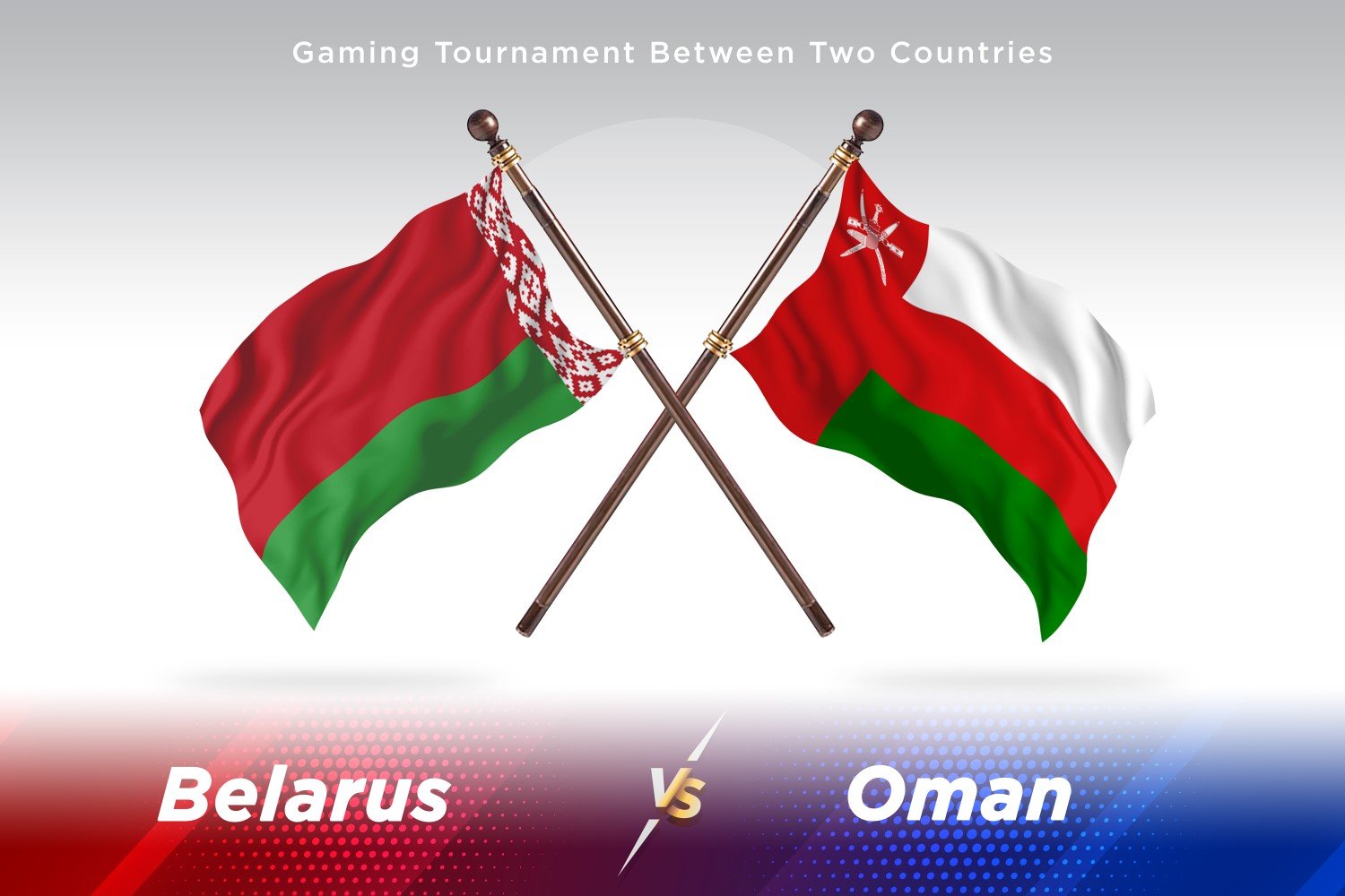 Belarus versus Oman Two Flags