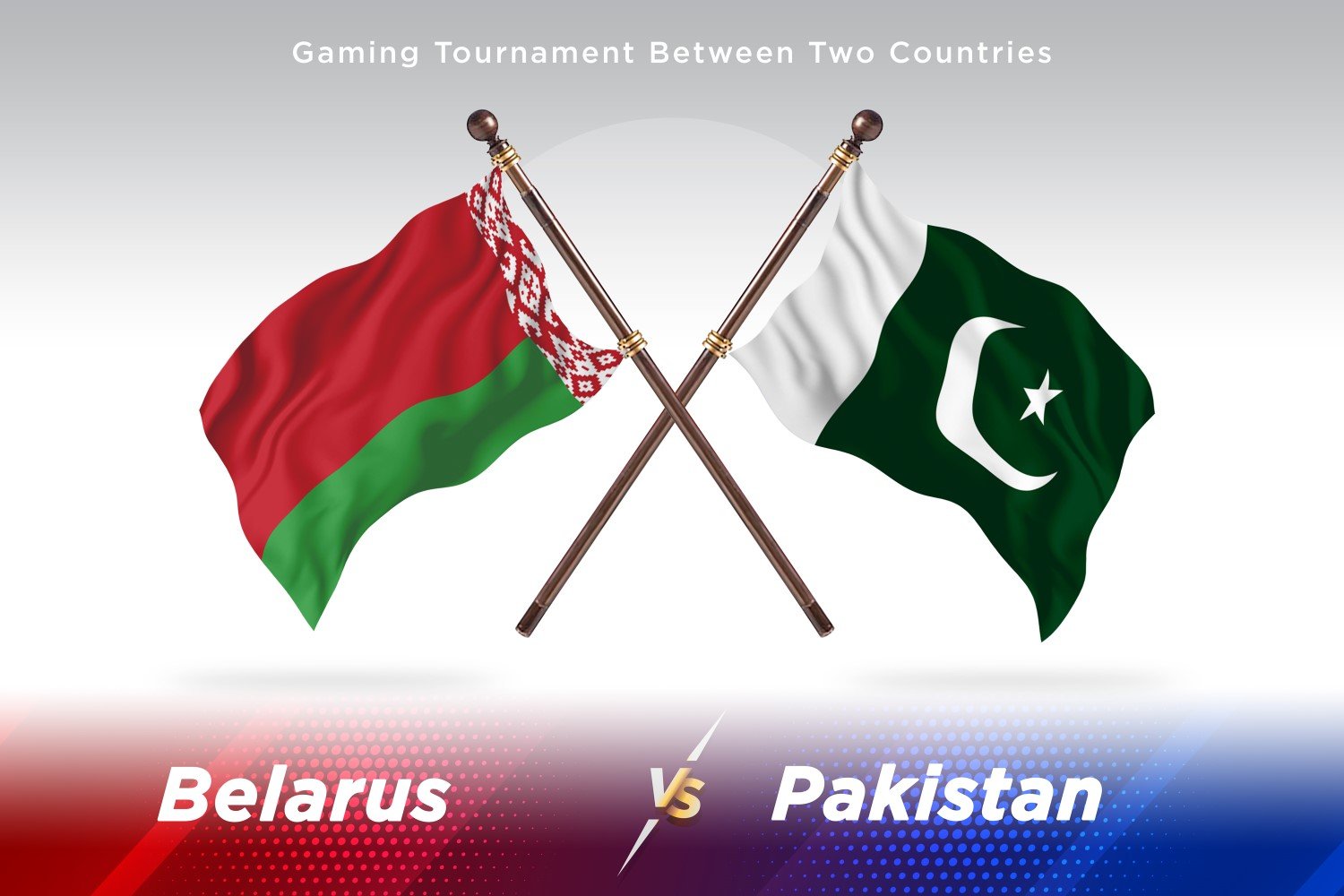 Belarus versus Pakistan Two Flags