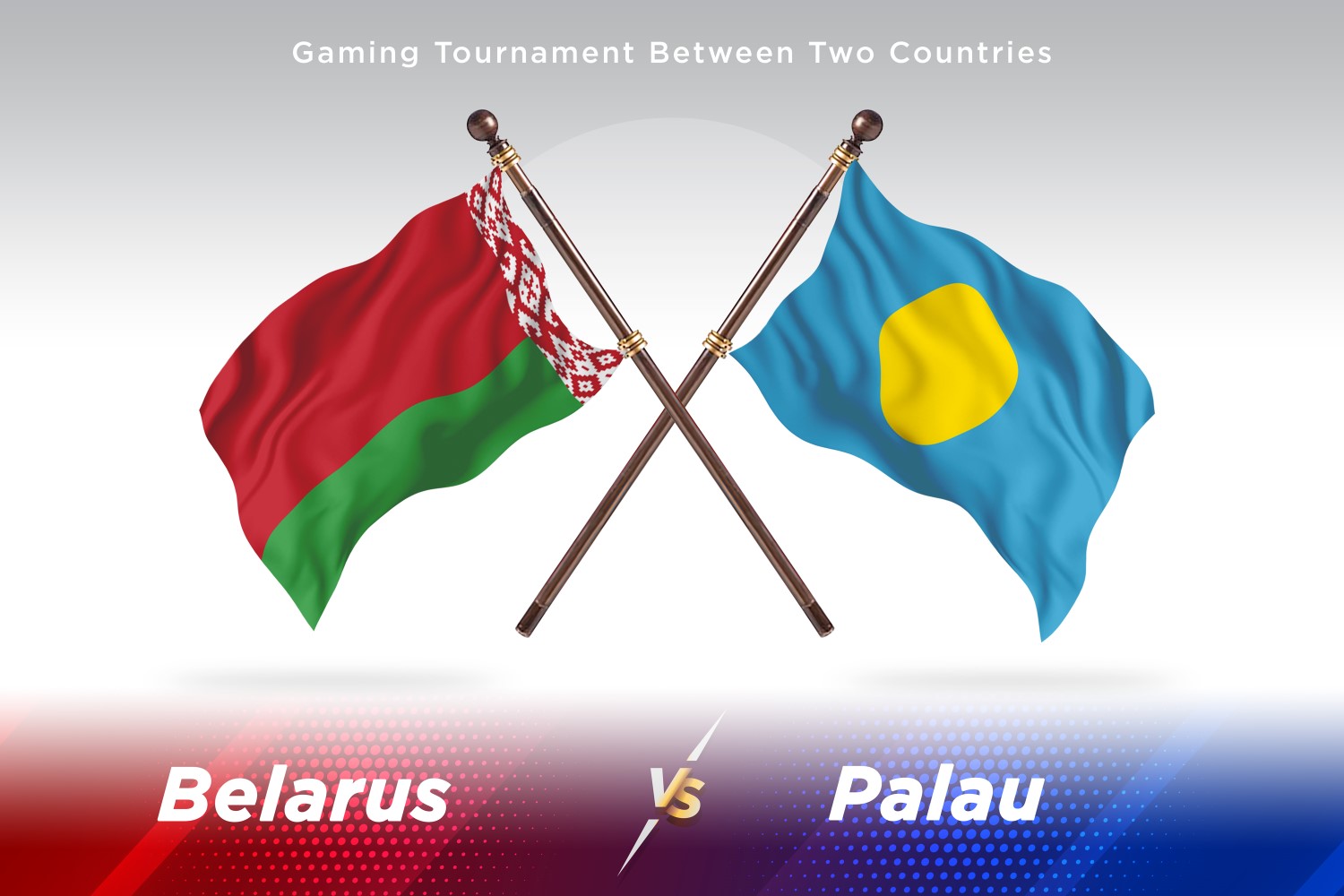 Belarus versus Palau Two Flags