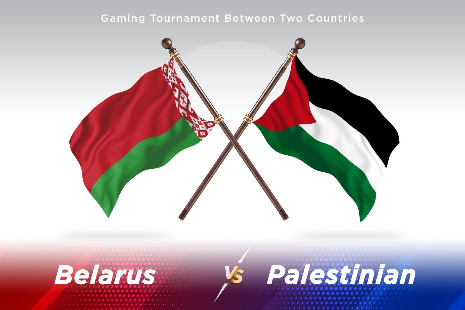 Belarus versus Palestinian Two Flags