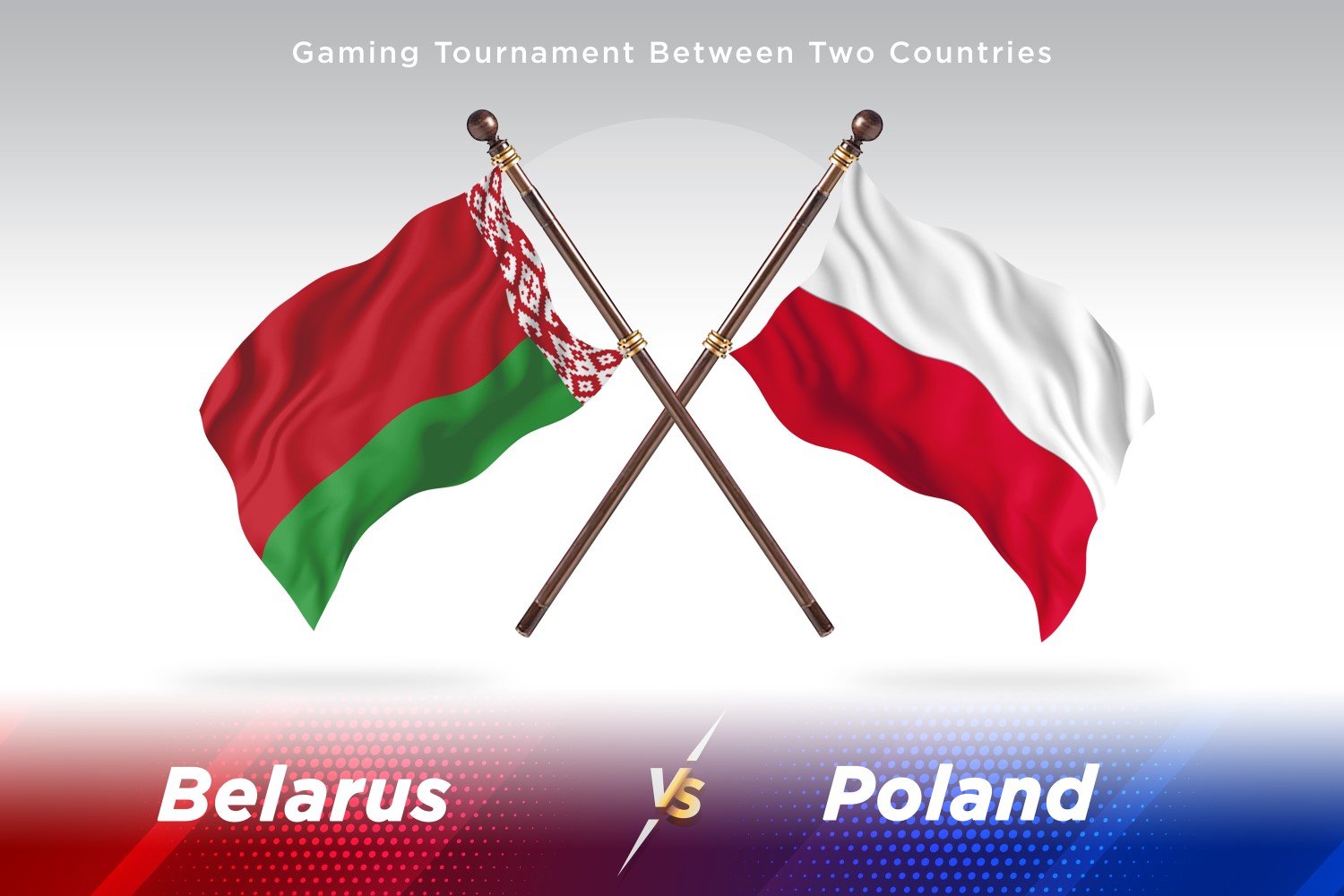 Belarus versus Poland Two Flags