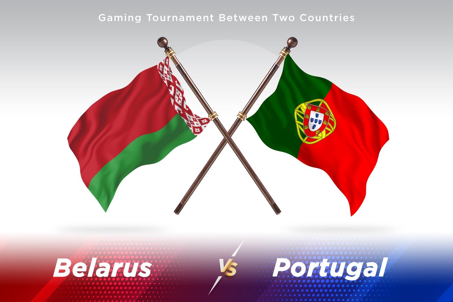 Belarus versus Portugal Two Flags