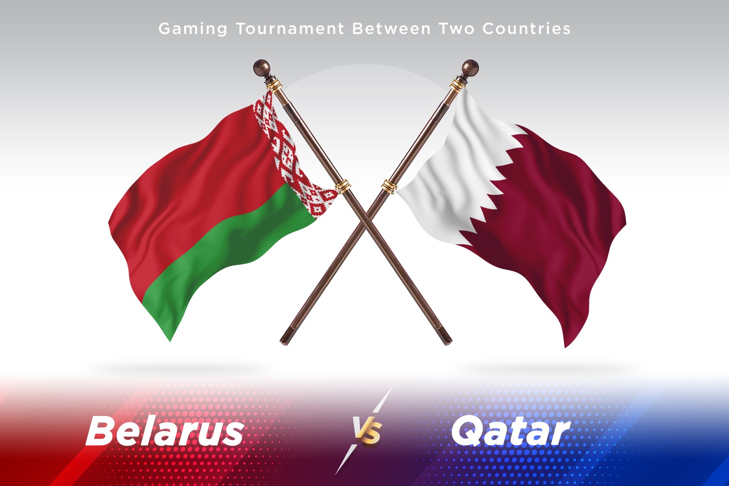 Belarus versus Qatar Two Flags