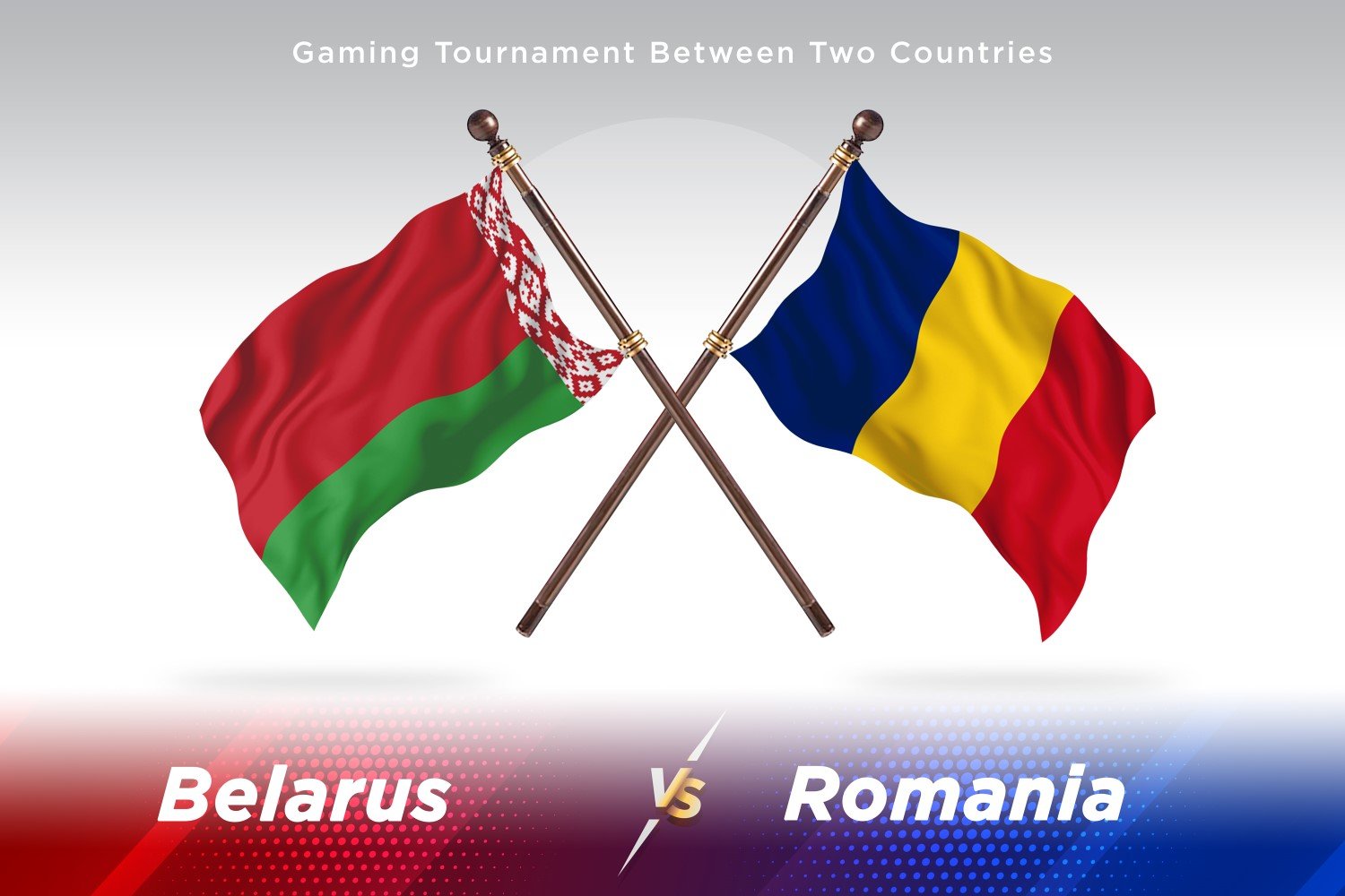 Belarus versus Romania Two Flags