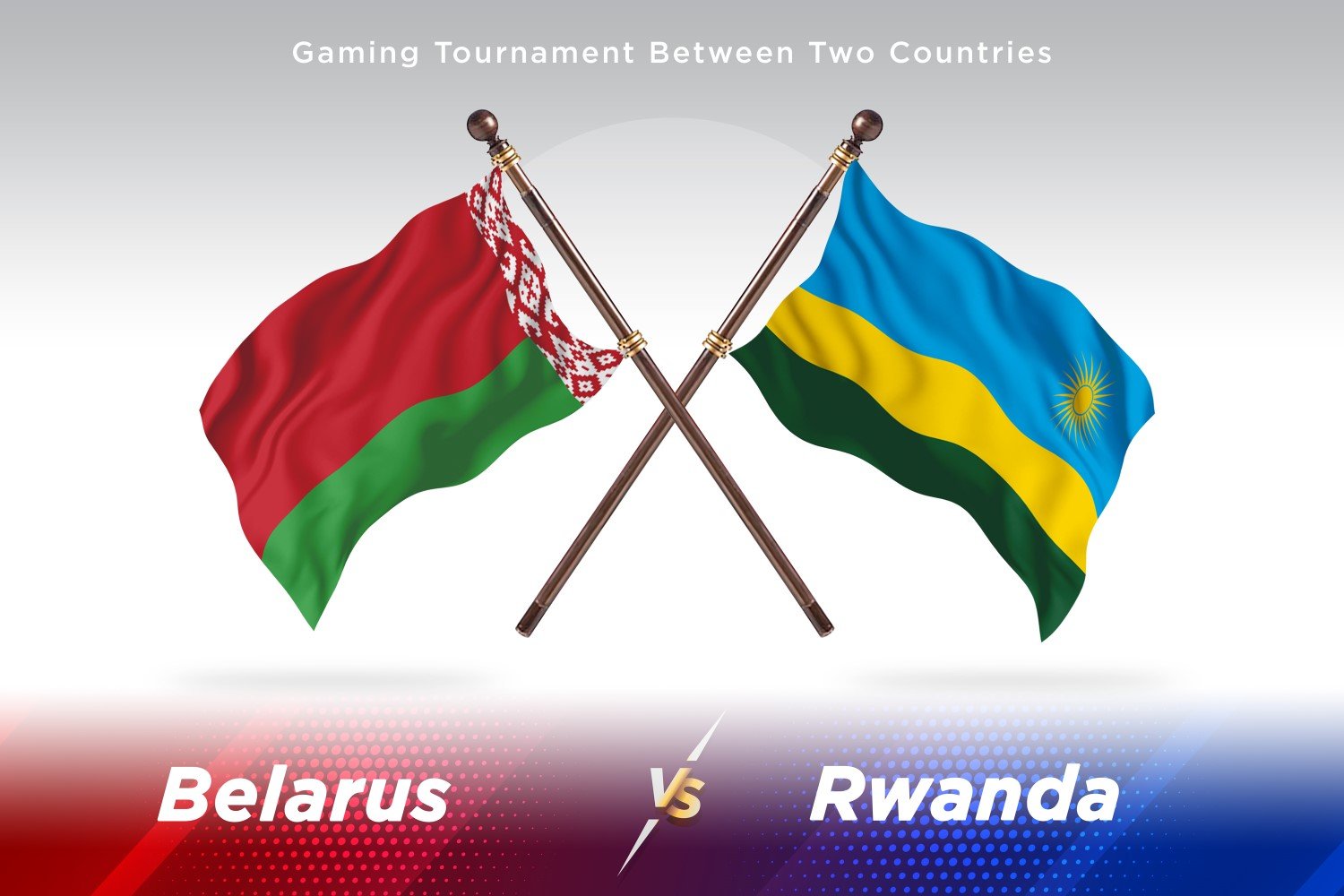 Belarus versus Rwanda Two Flags