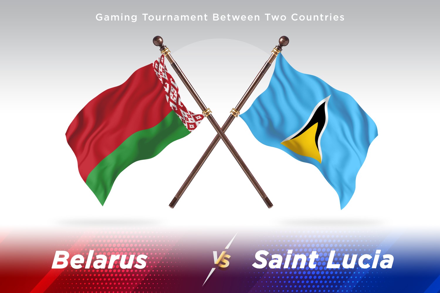 Belarus versus saint Lucia Two Flags