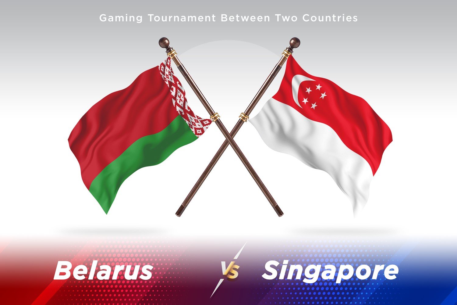 Belarus versus singapore Two Flags