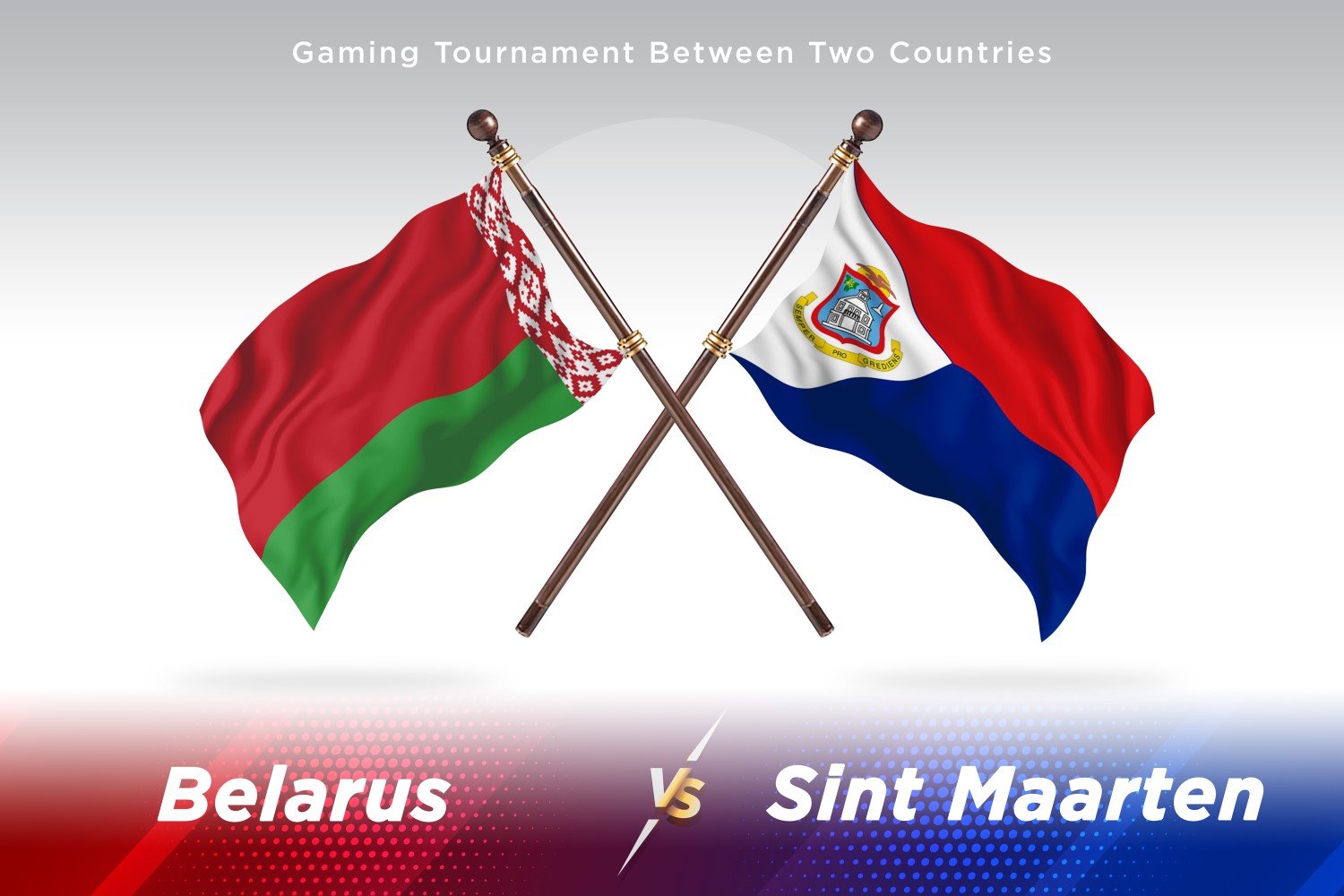 Belarus versus Sint marten Two Flags