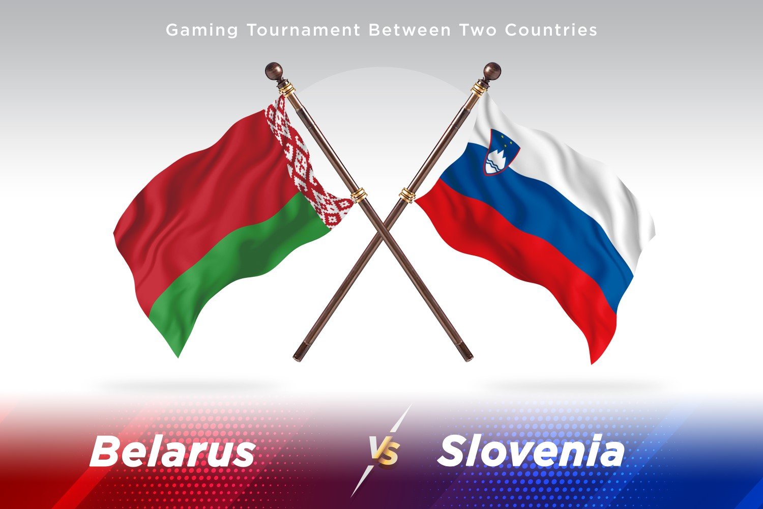 Belarus versus Slovenia Two Flags