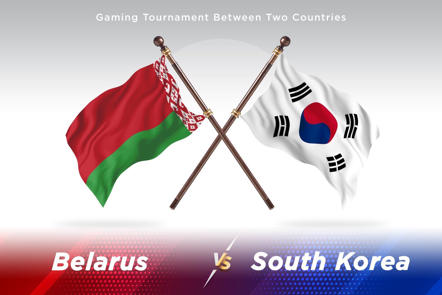 Belarus versus south Korea Two Flags