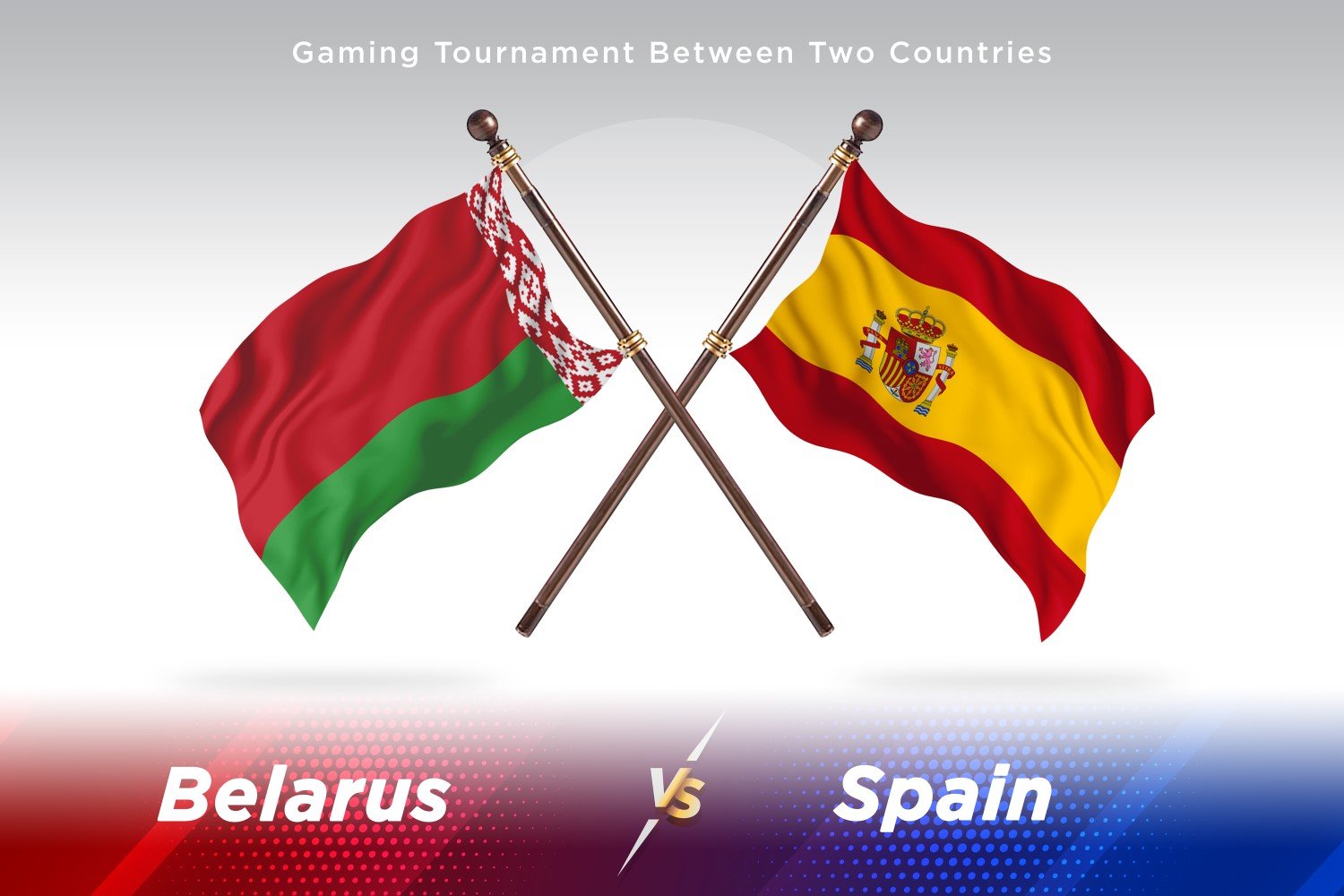 Belarus versus Spain Two Flags