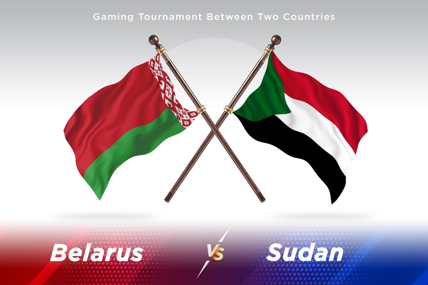 Belarus versus Sudan Two Flags