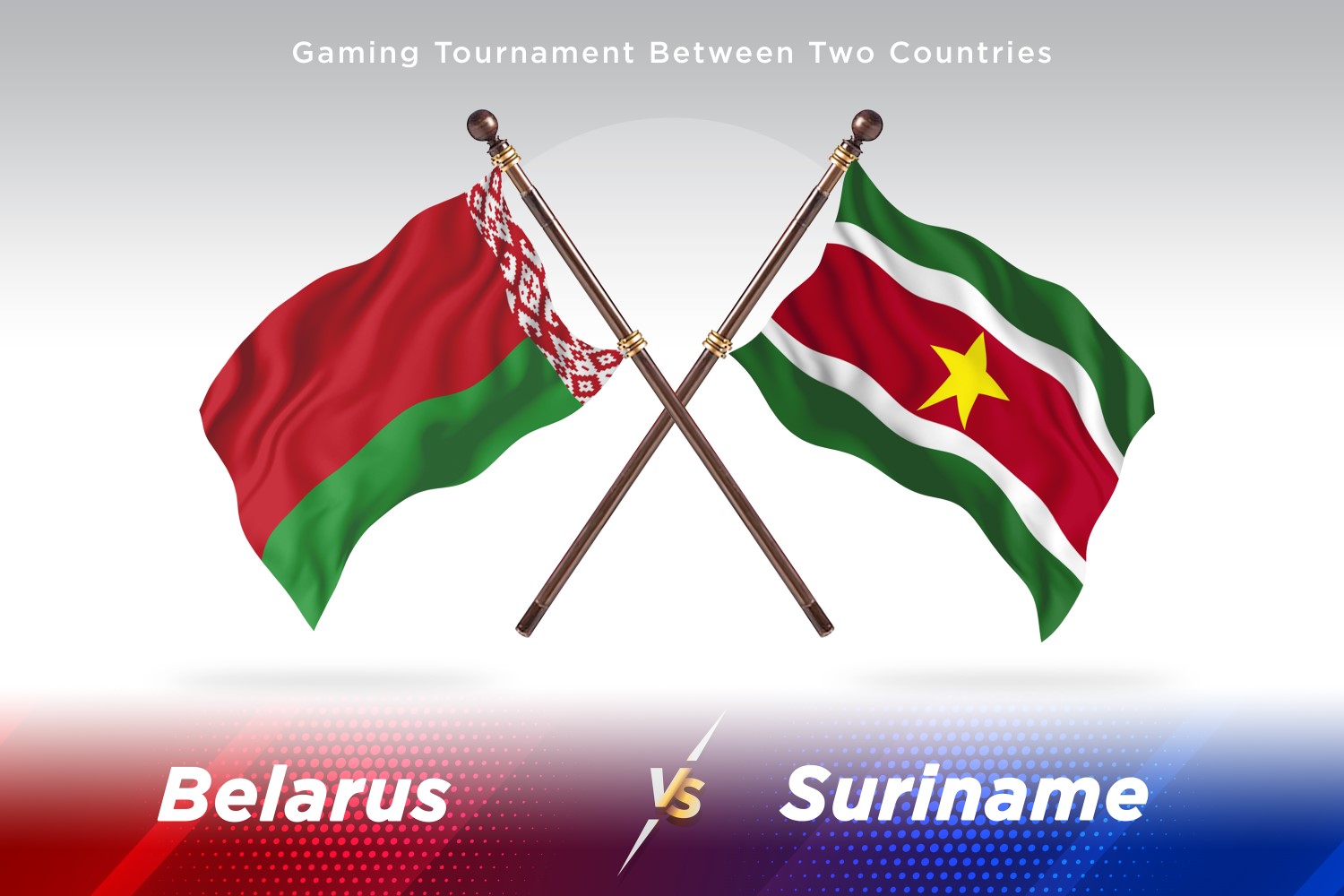 Belarus versus Suriname Two Flags