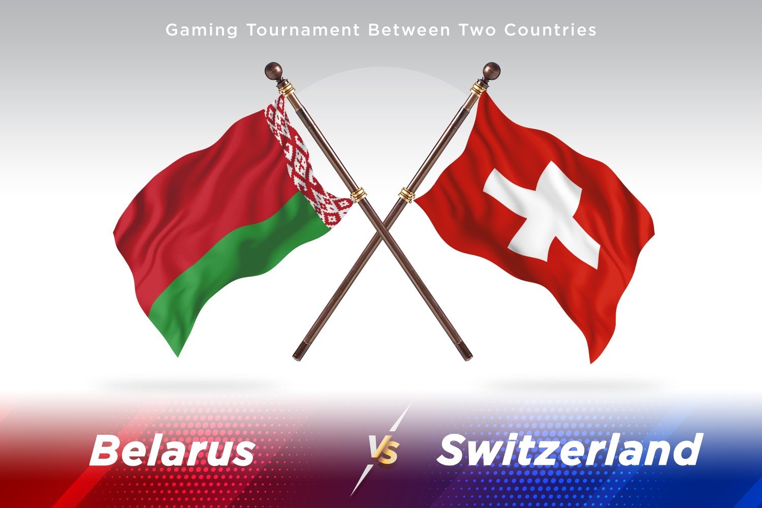 Belarus versus Switzerland Two Flags