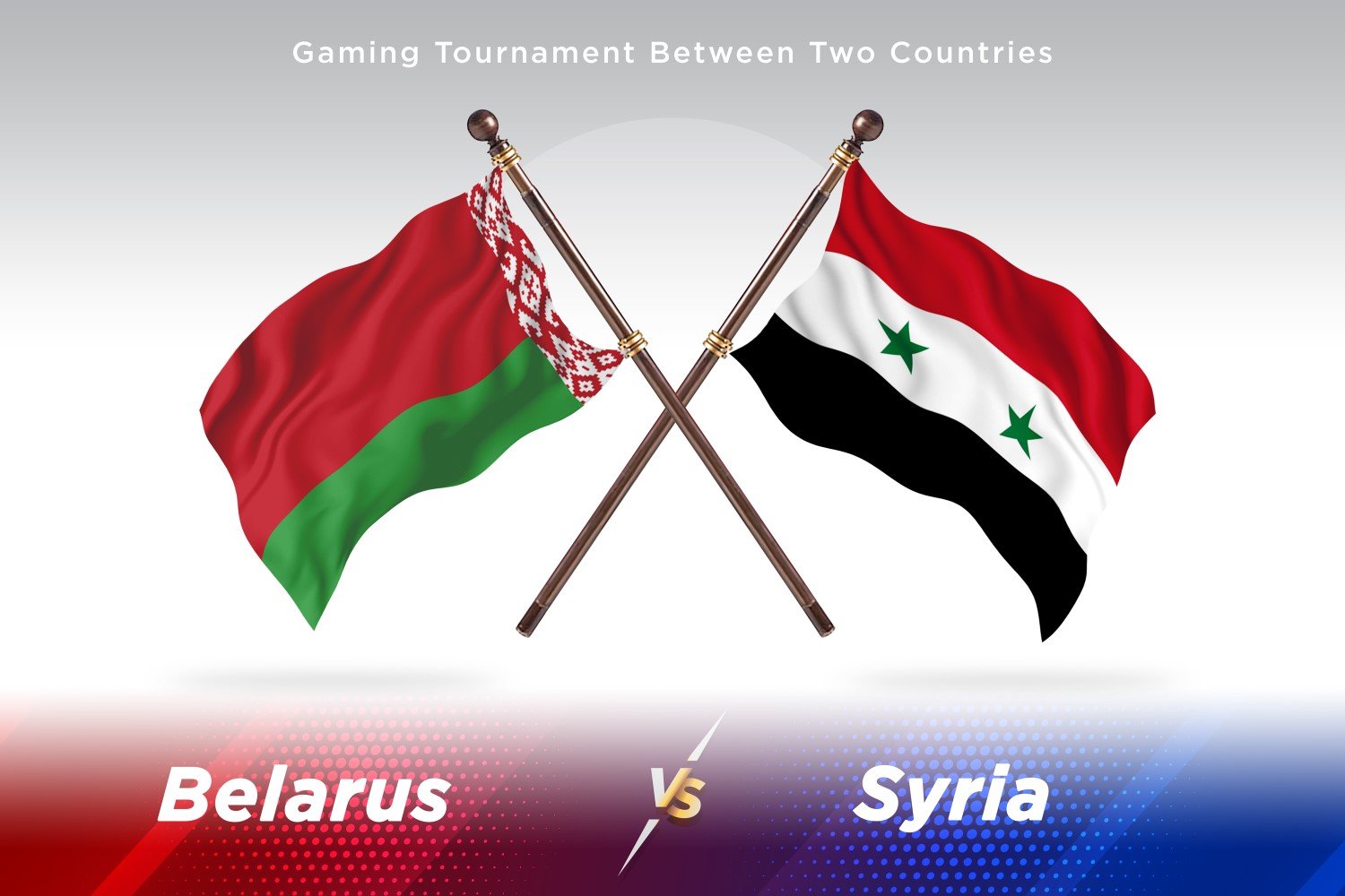 Belarus versus Syria Two Flags