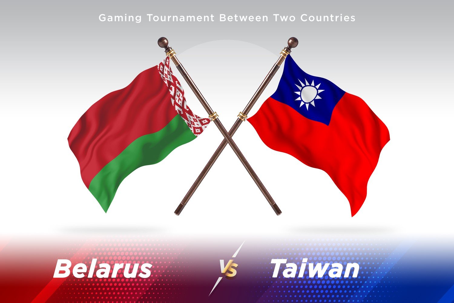 Belarus versus Taiwan Two Flags