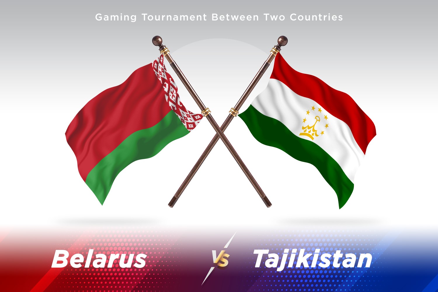 Belarus versus Tajikistan Two Flags