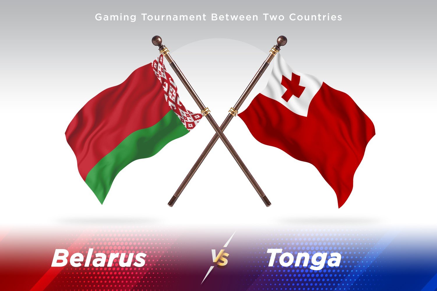 Belarus versus Tonga Two Flags