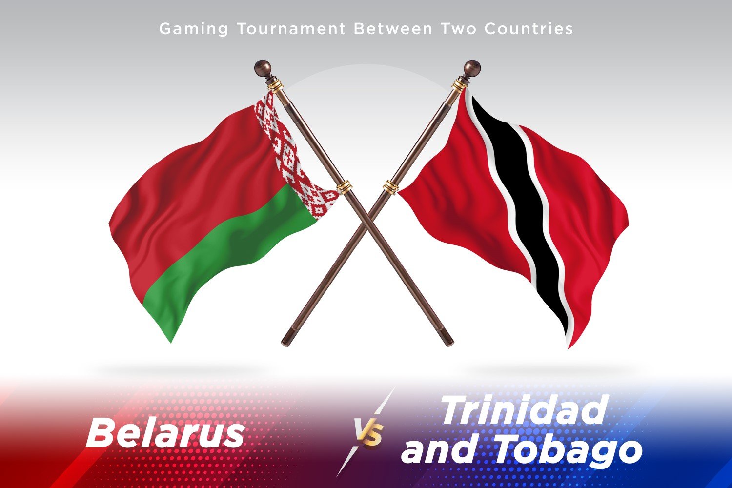 Belarus versus Trinidad and Tobago Two Flags