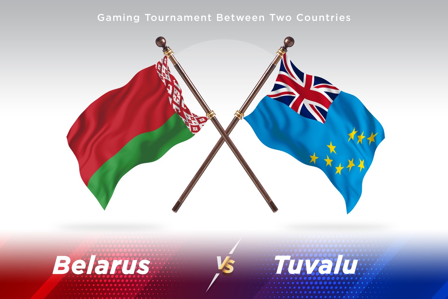 Belarus versus Tuvalu Two Flags