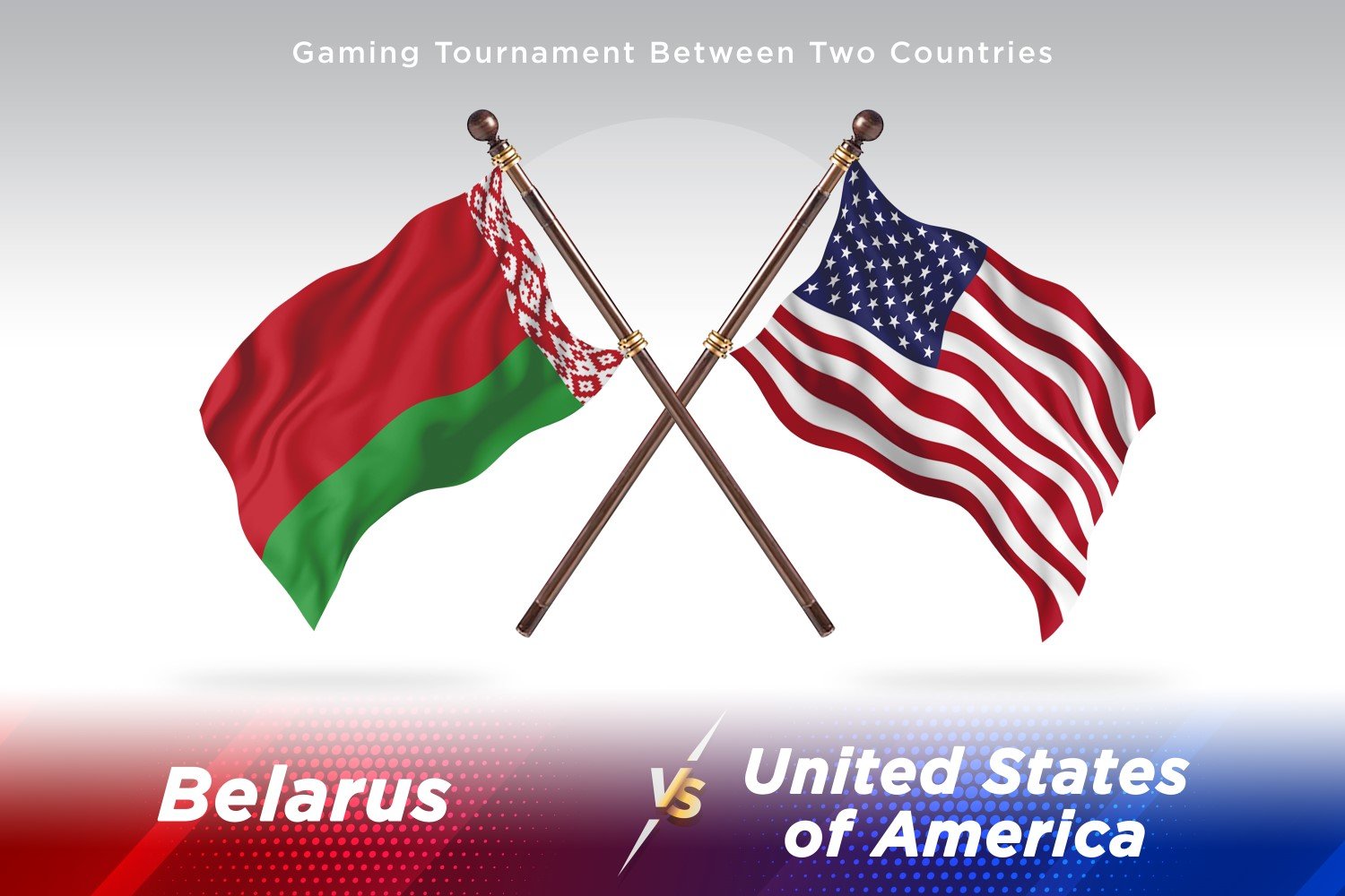 Belarus versus united states of America Two Flags