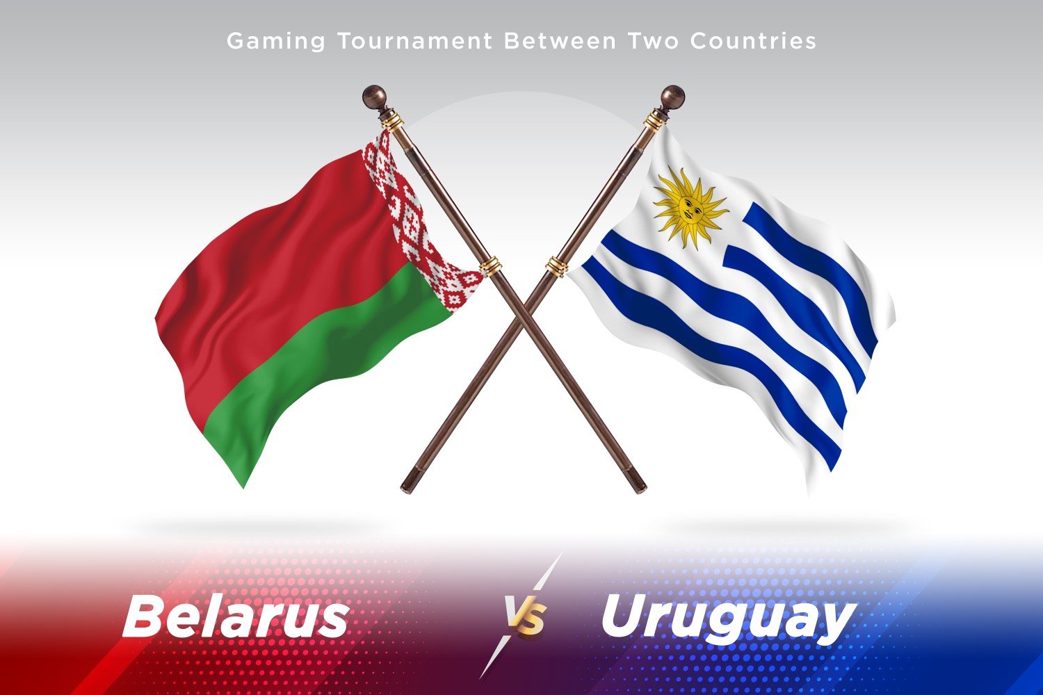 Belarus versus Uruguay Two Flags