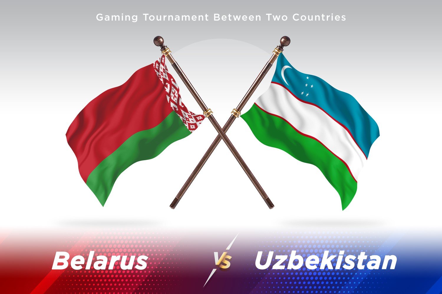 Belarus versus Uzbekistan Two Flags