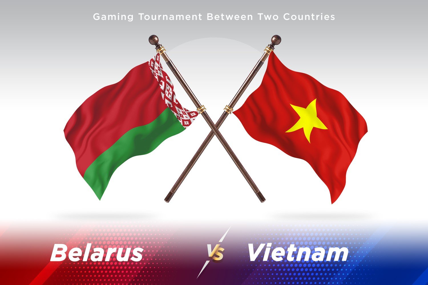 Belarus versus Vietnam Two Flags