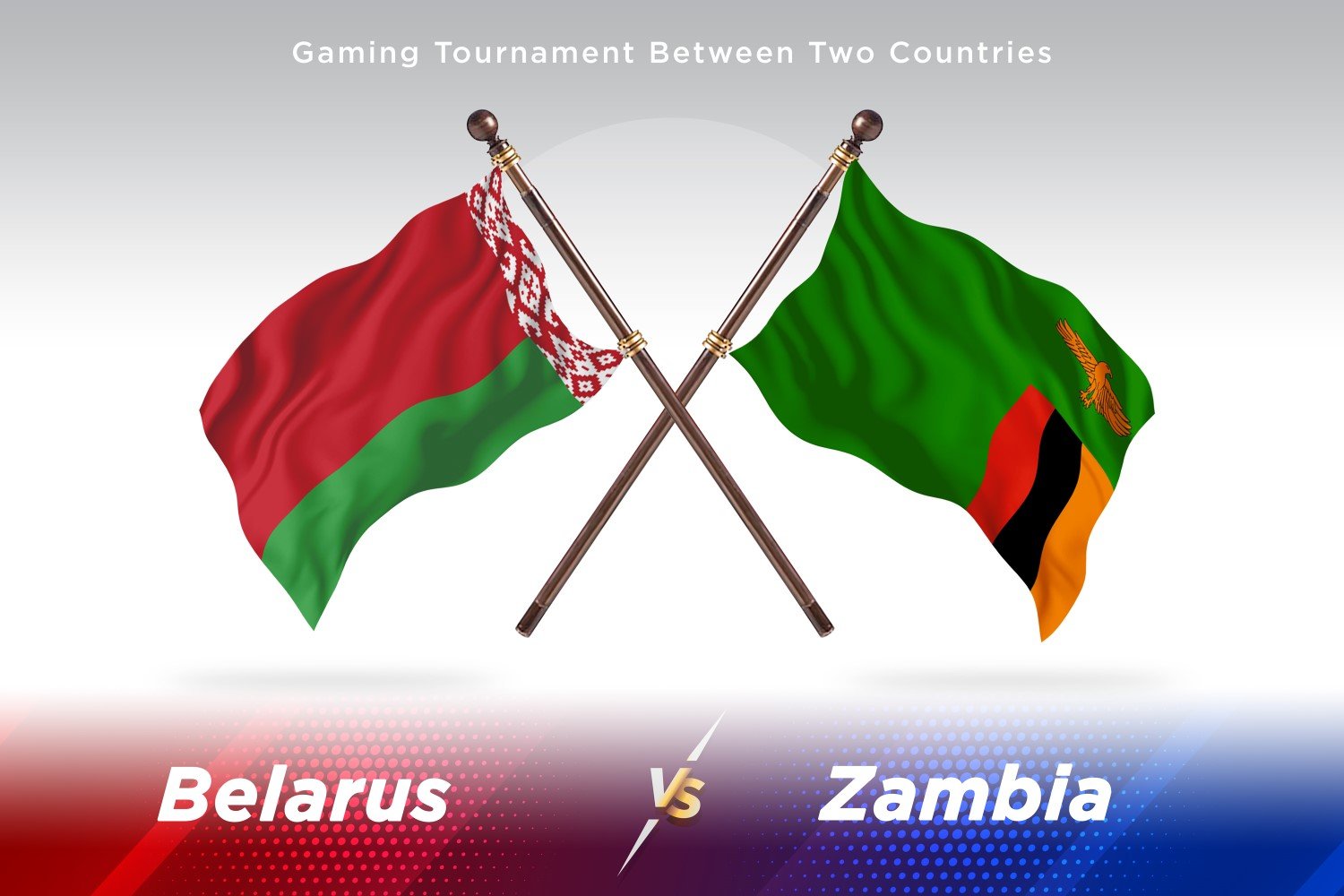 Belarus versus Zambia Two Flags