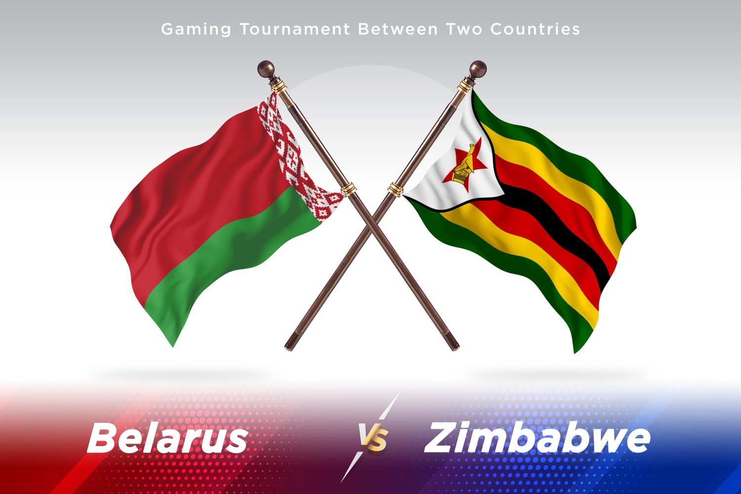 Belarus versus Zimbabwe Two Flags