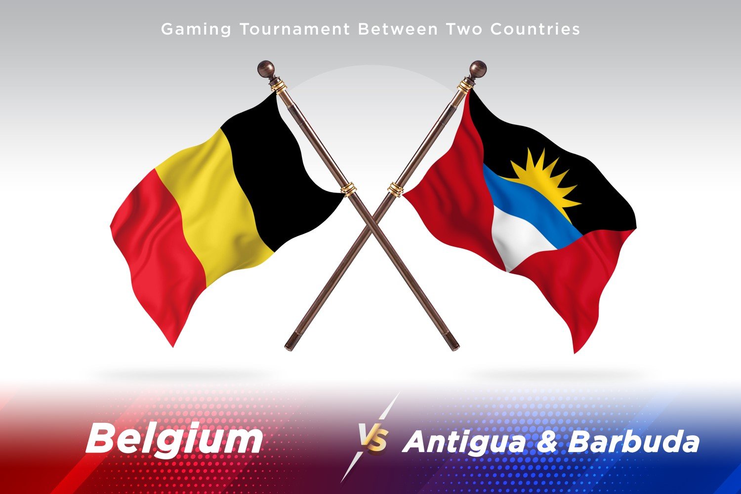 Belgium versus Antigua and Barbuda Two Flags