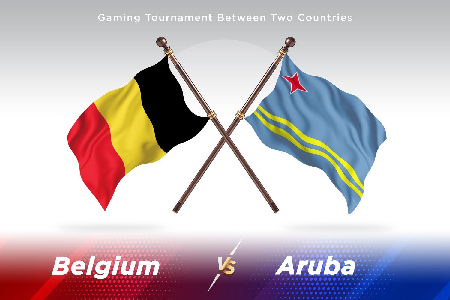 Belgium versus Aruba Two Flags