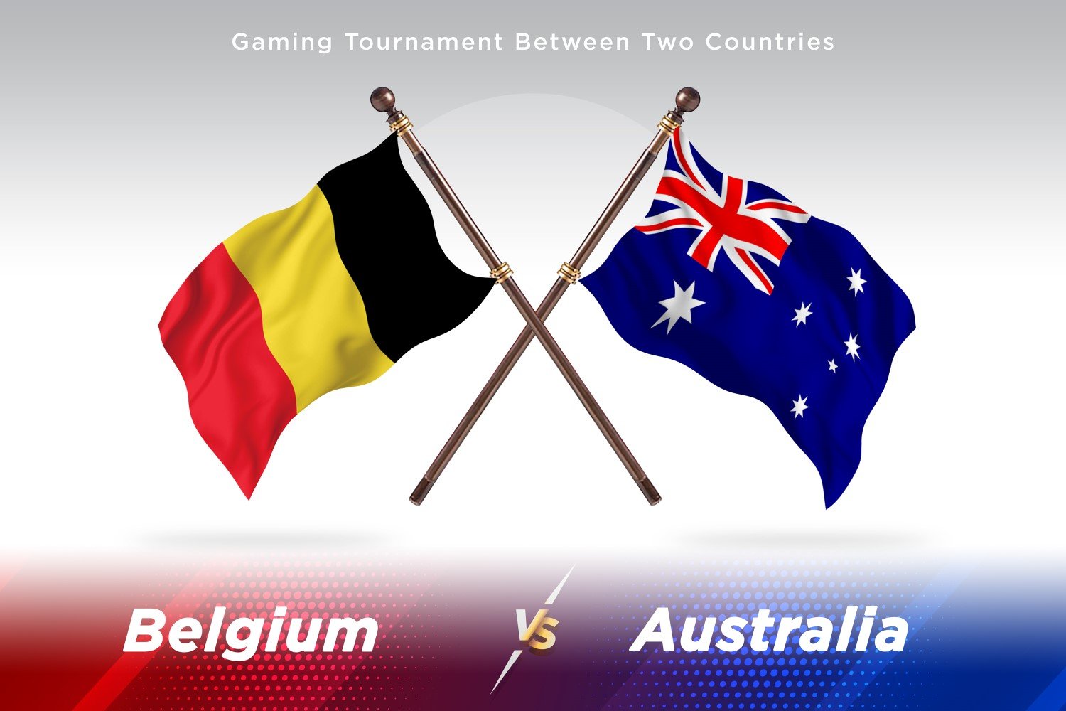 Belgium versus Australia Two Flags