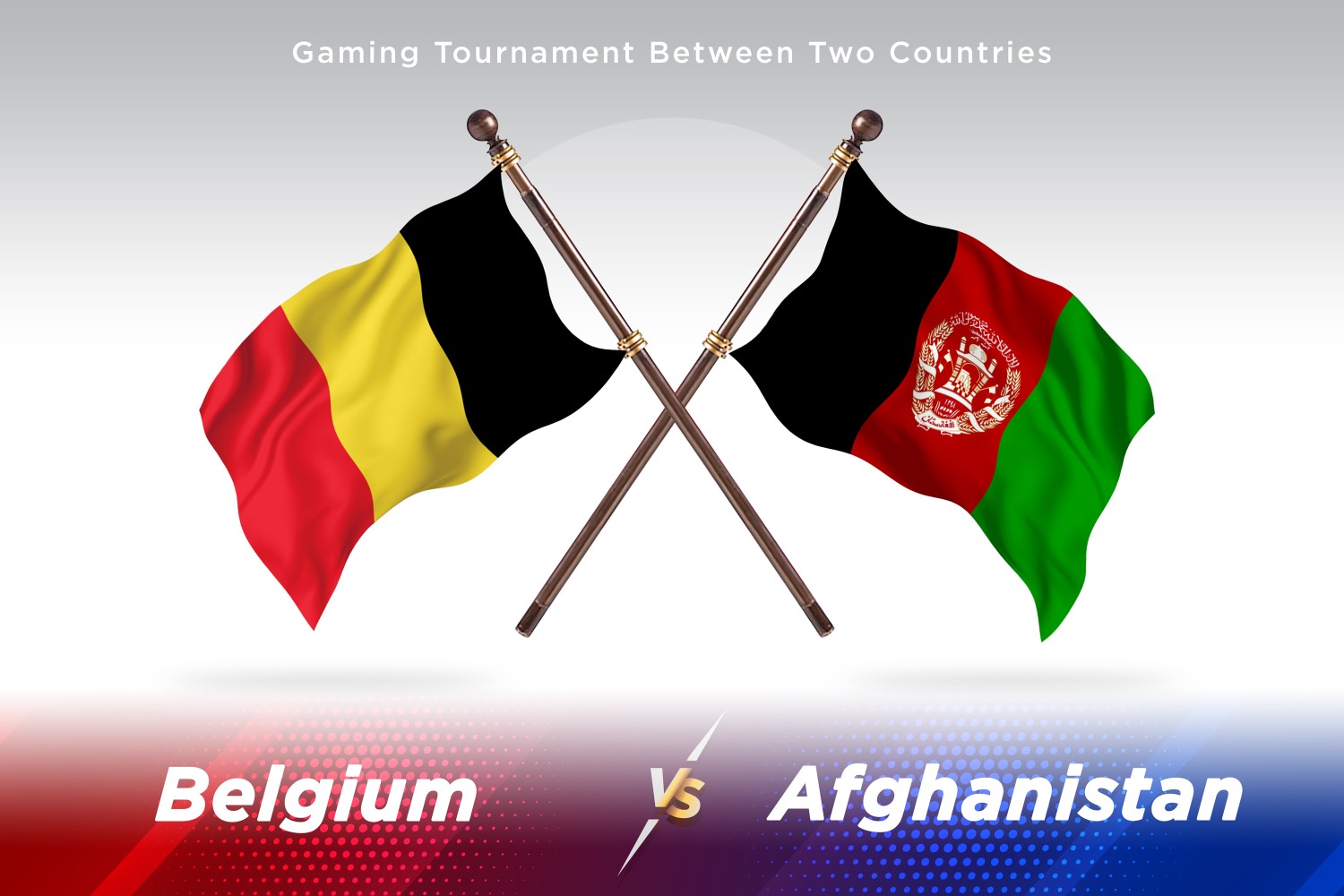 Belgium versus Afghanistan Two Flags